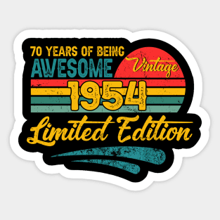 70 years old gifts 70th birthday for men Vintage 1954 retro Sticker